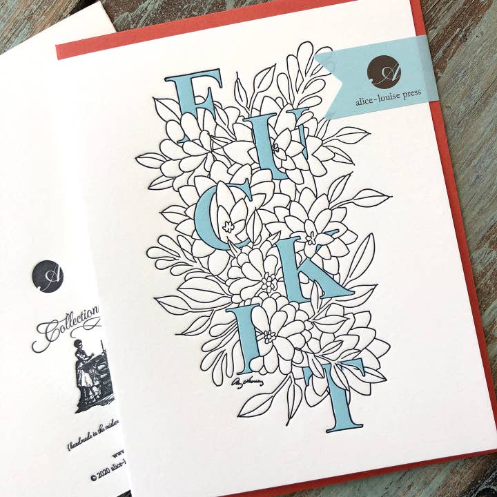 Floral Fuck It Card for wholesale by Alice-Louise Press