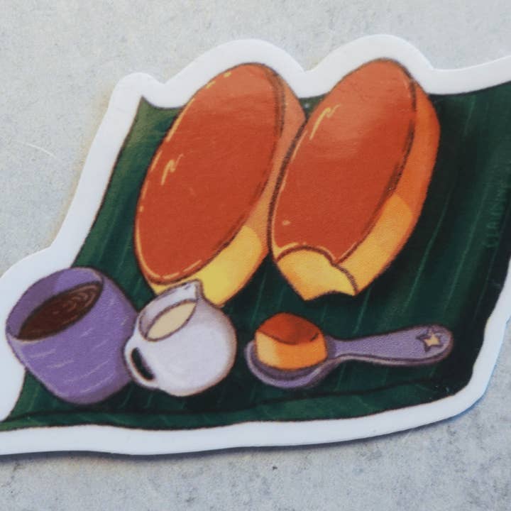 Claudine Castro Art - Wholesale Sticker - Leche Flan Cute Food Stickers, Filipino Dessert Art, Laminated Waterproof Vinyl Laptop Stickers