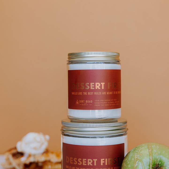 Dirt Road Candle Co - Wholesale Jar/Filled Candle - Dessert First Candle3