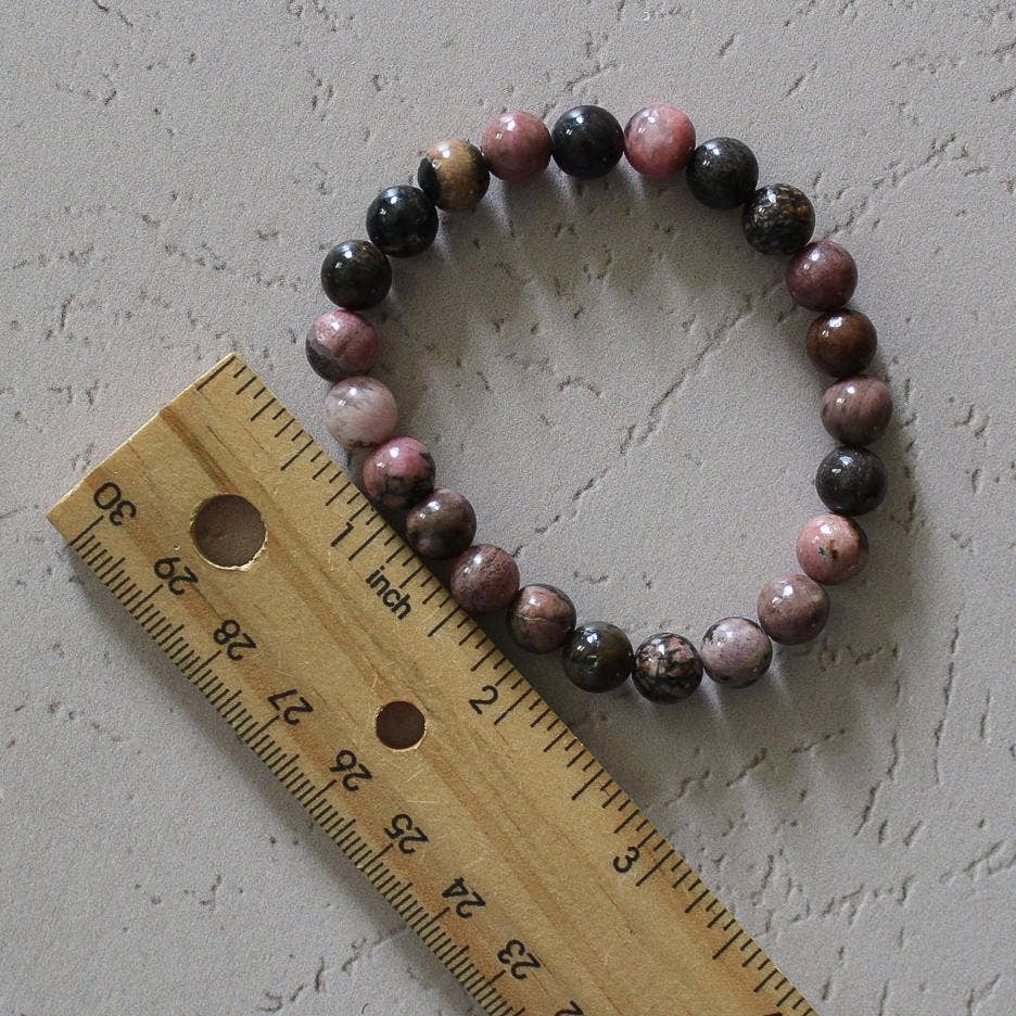 Pebble House - Wholesale Beaded Bracelet - Rhodonite Bracelet 8mm or 6mm - Crystals & Stones4