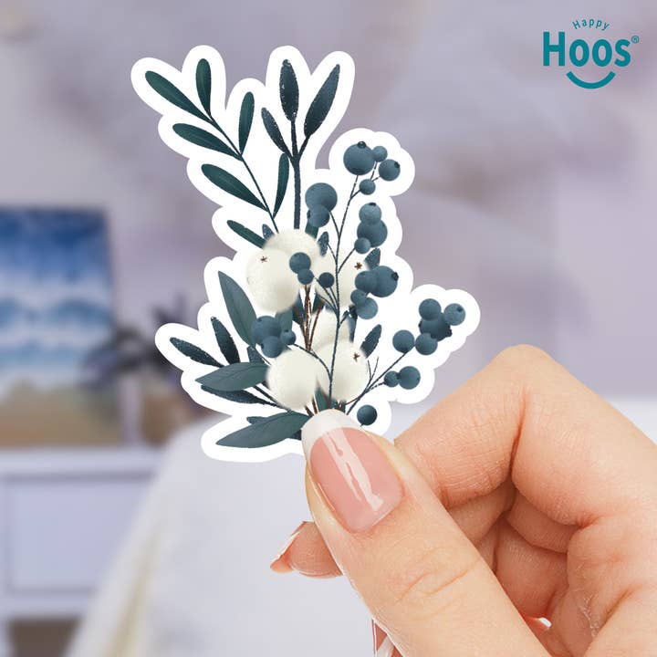 3.8" Winter Eucalyptus Sticker for wholesale by Happy Hoos