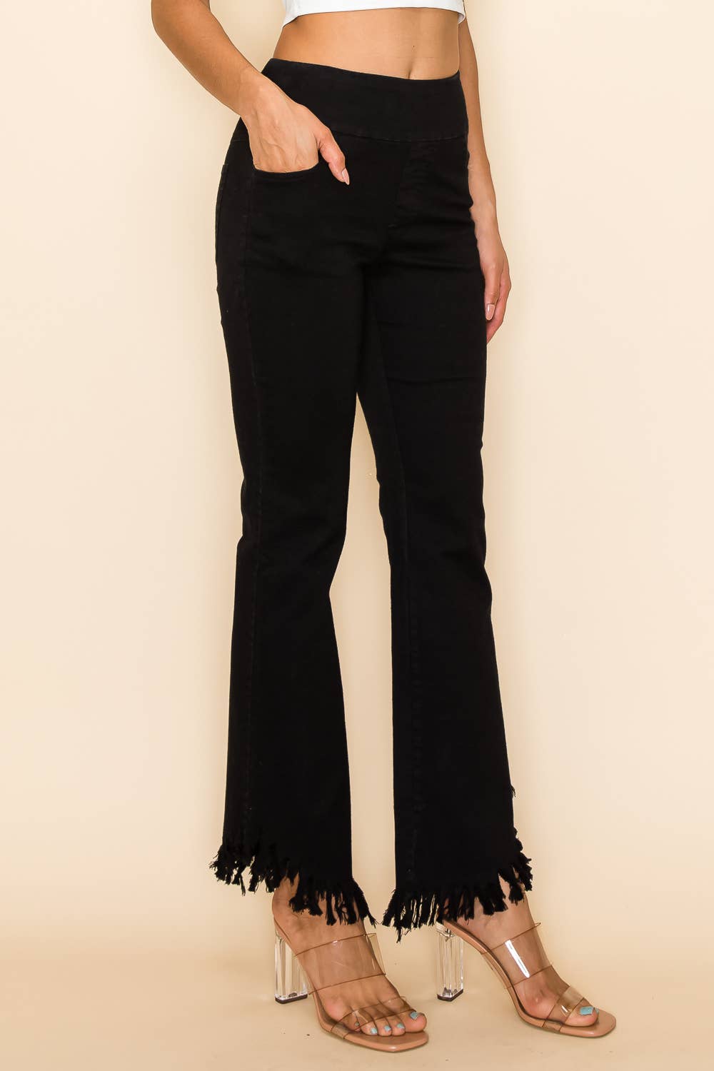 Urban Diction - Vente Pantalon – femme - Pantalon effiloché en sergé de coton Urban Diction 14