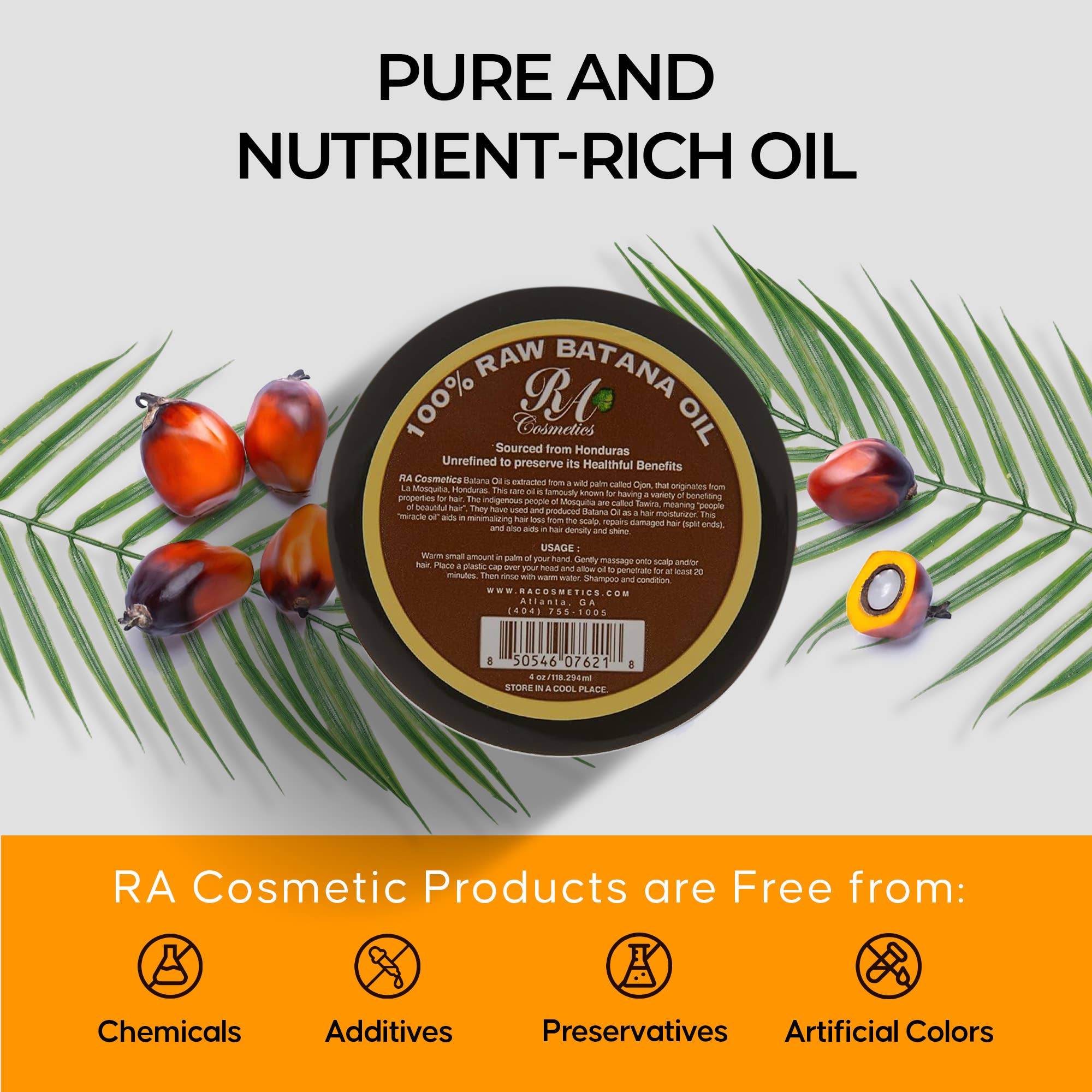 RA Cosmetics - Wholesale Hair Oil - 100% Raw Batana Oil, 4oz - From Honduras5