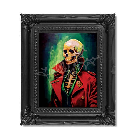 "The Red Coat" Mini Masterpiece Framed Print for wholesale by Holly Bones