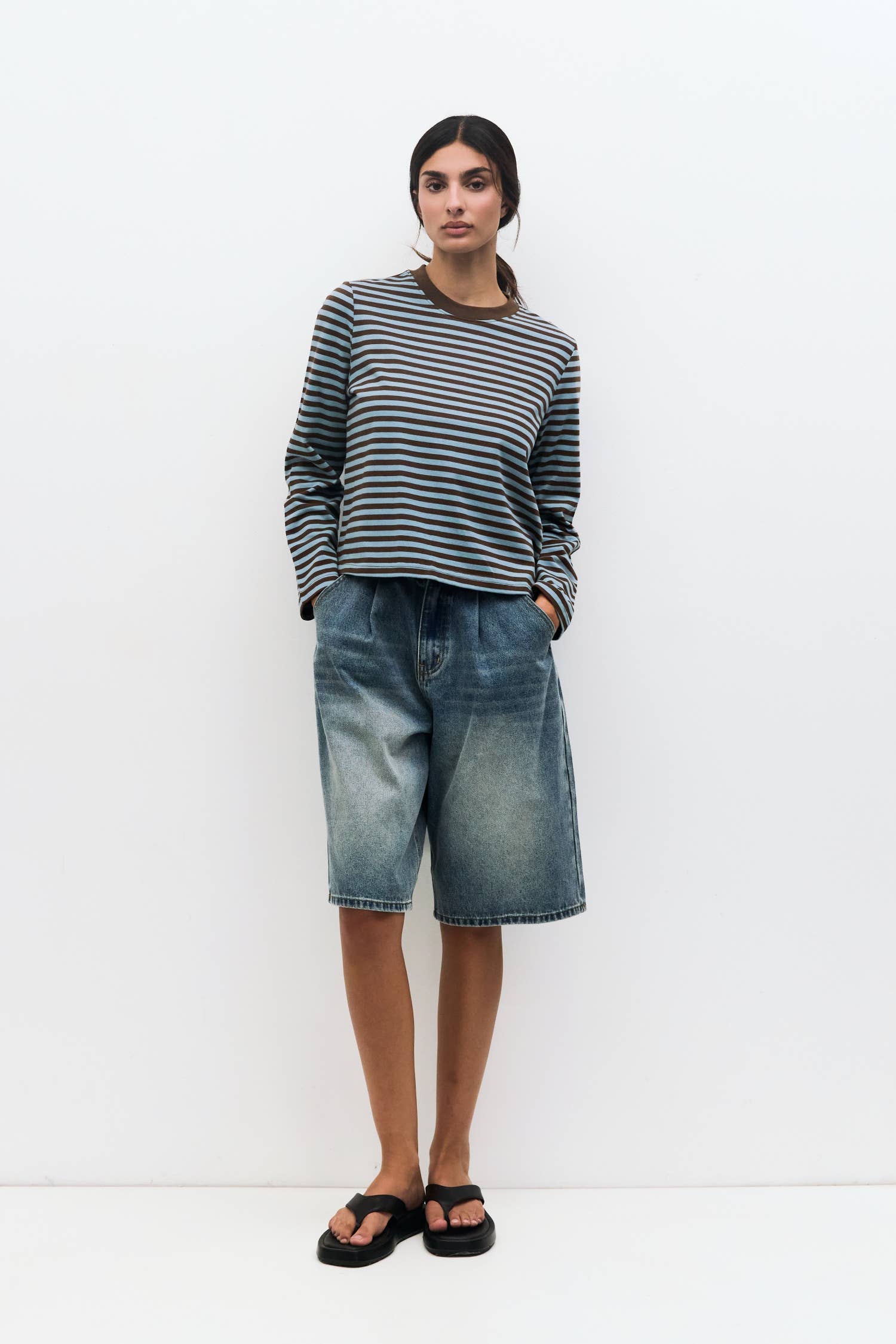 MOD REF - Wholesale T-Shirt - Women's - The Kathleen Top | Women's Striped Long Sleeve T-Shirt

11