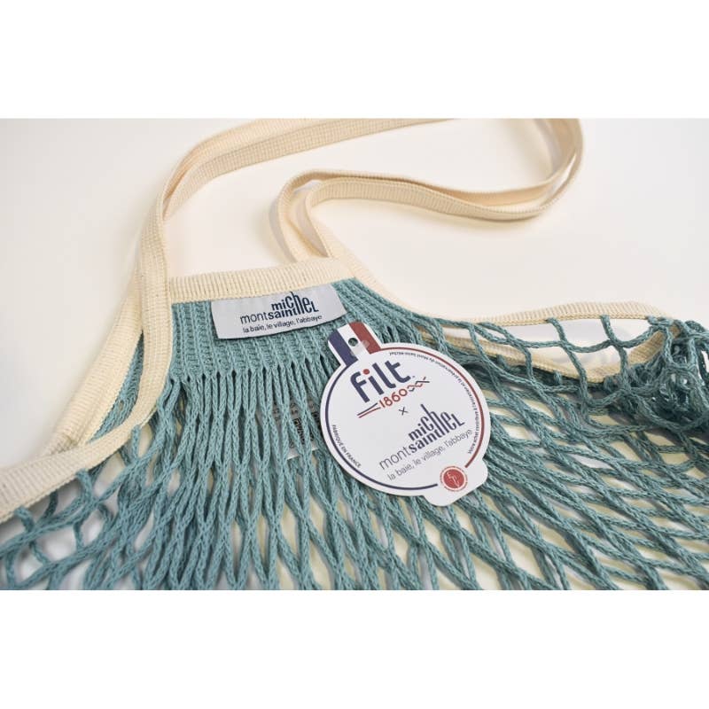 Filt1860 - Wholesale Grocery/Shopping Bag - Large net shopping bag Aquablue MONT ST MICHEL X FILT18601
