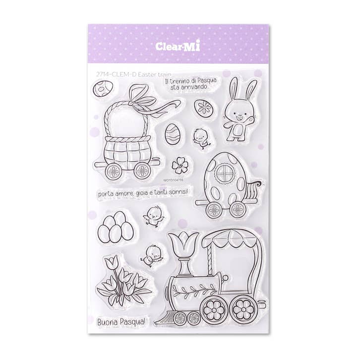 Carimbos em polímero transparente Comboio da Páscoa por atacado de Impronte D'Autore