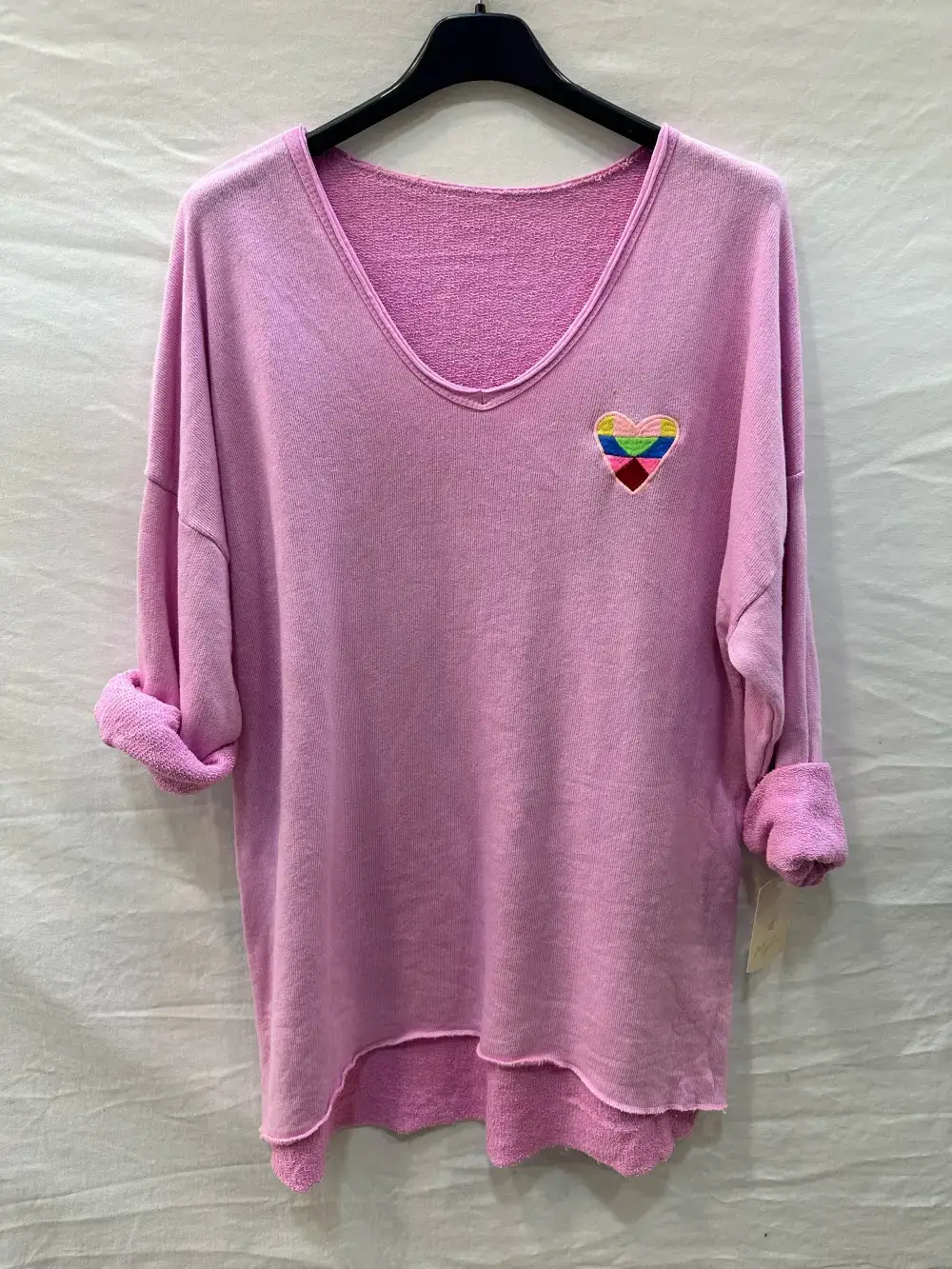 Mimi & Gogo - Wholesale Sweatshirt - Women's - Embroidered heart sweatshirt in multiple colors @5105_SweatMultiCoeu7