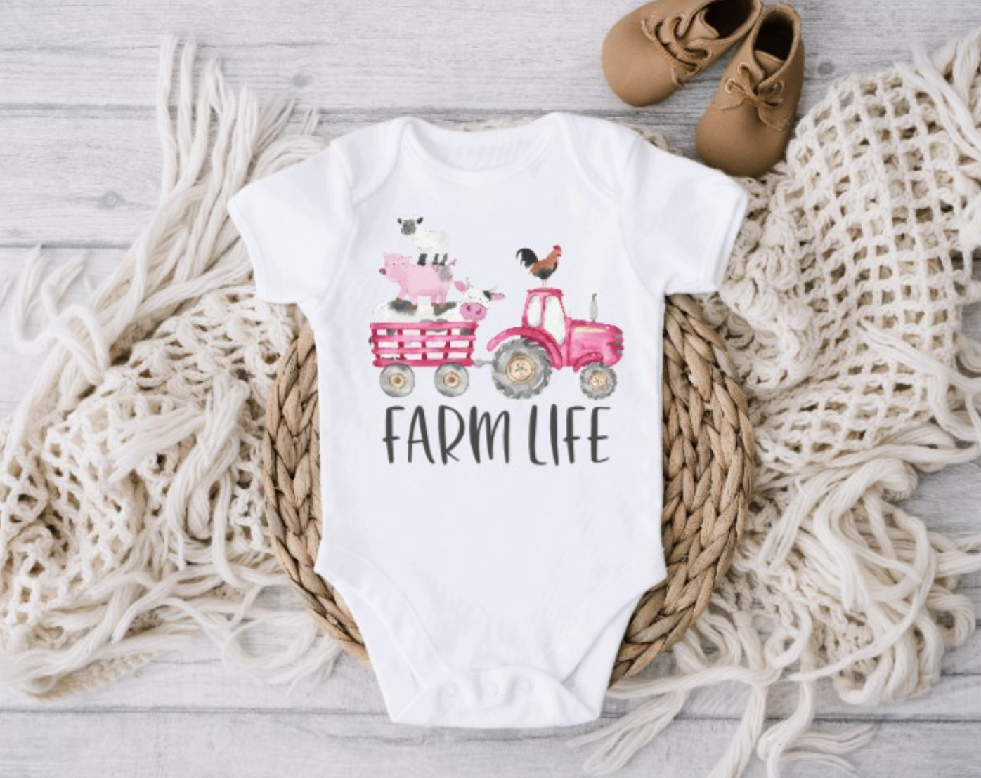 AvaryMaeInspirations - Vente Body (sans pieds) – bébé - Body pour bébé Farm Life1