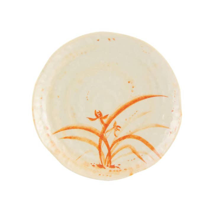 KT Supply - Wholesale Dinner Plate - Gold Orchid 12" Lotus Shape Plate,Melamine, 6/PK