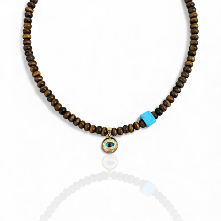 Tijgeroog Boze Oog Ketting voor wholesale door Georgina Nicol