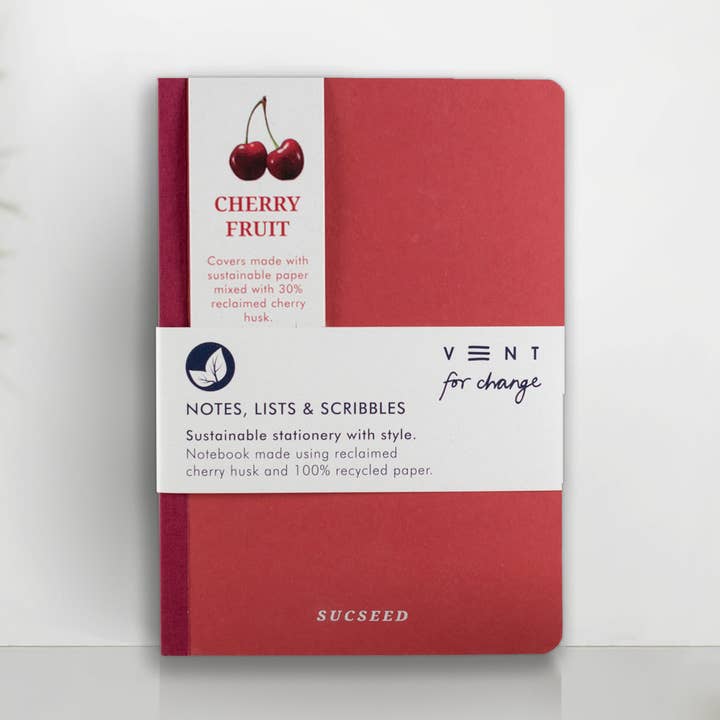 Notebook A6 Recycled - Sucseed Cherry Husk for wholesale by VENT for Change