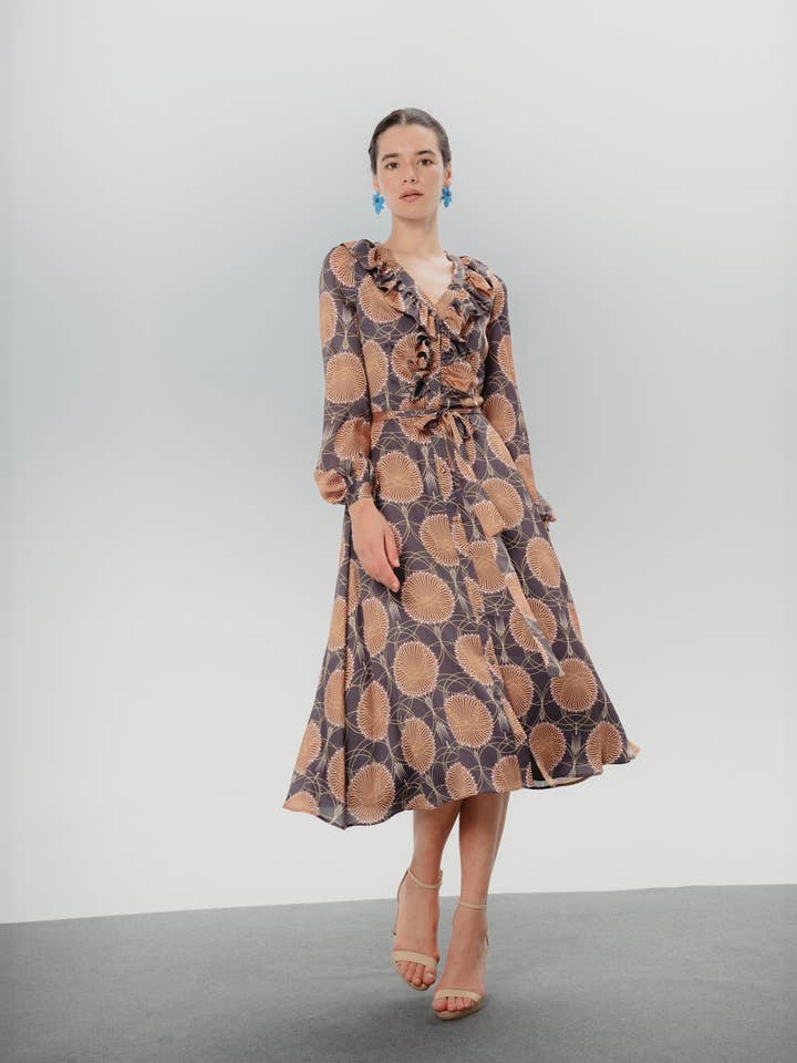 Sofia midi-jurk met bloemenprint voor wholesale door Dolores Promesas