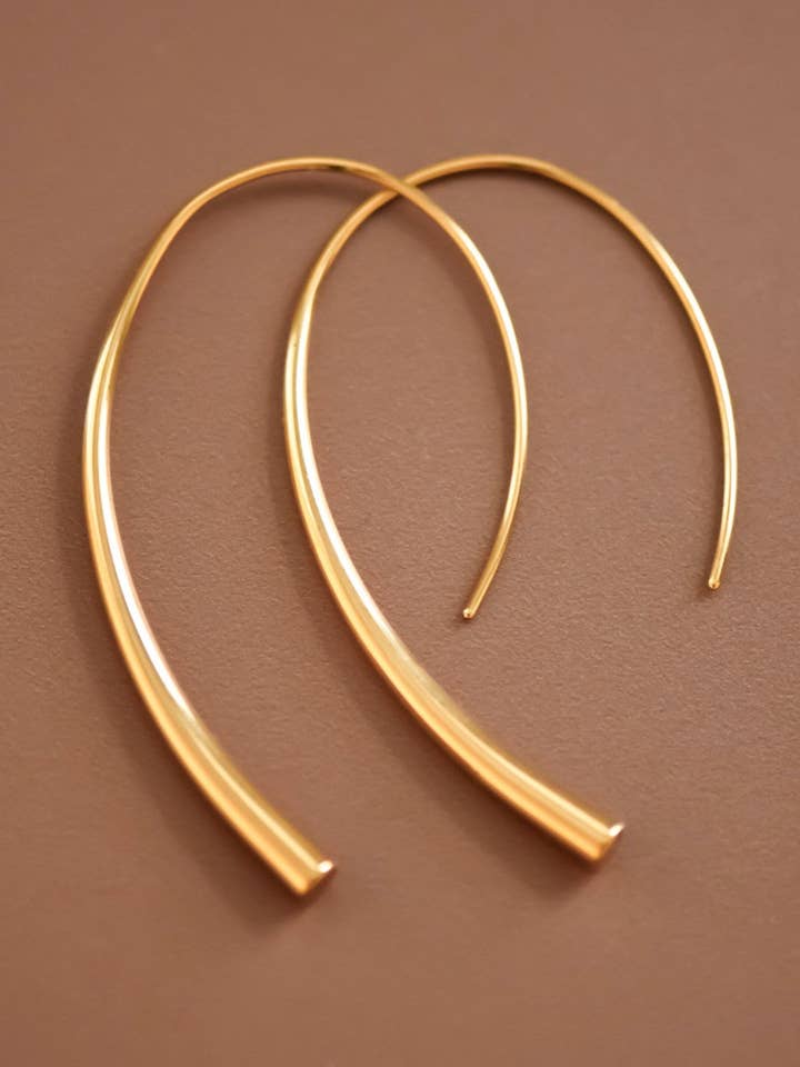 18K Gold Plated Waterproof Stainless Steel Hoop Earrings - 7063 for wholesale by Mia Accessories