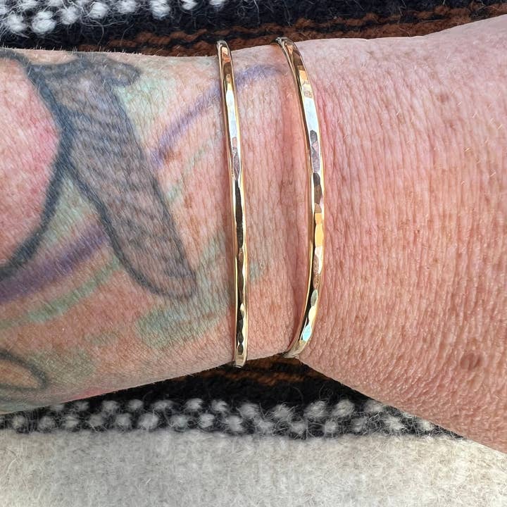Desert Darlings Silver - Wholesale Bangle Bracelet - Gold Filled Hammered Bangles #171