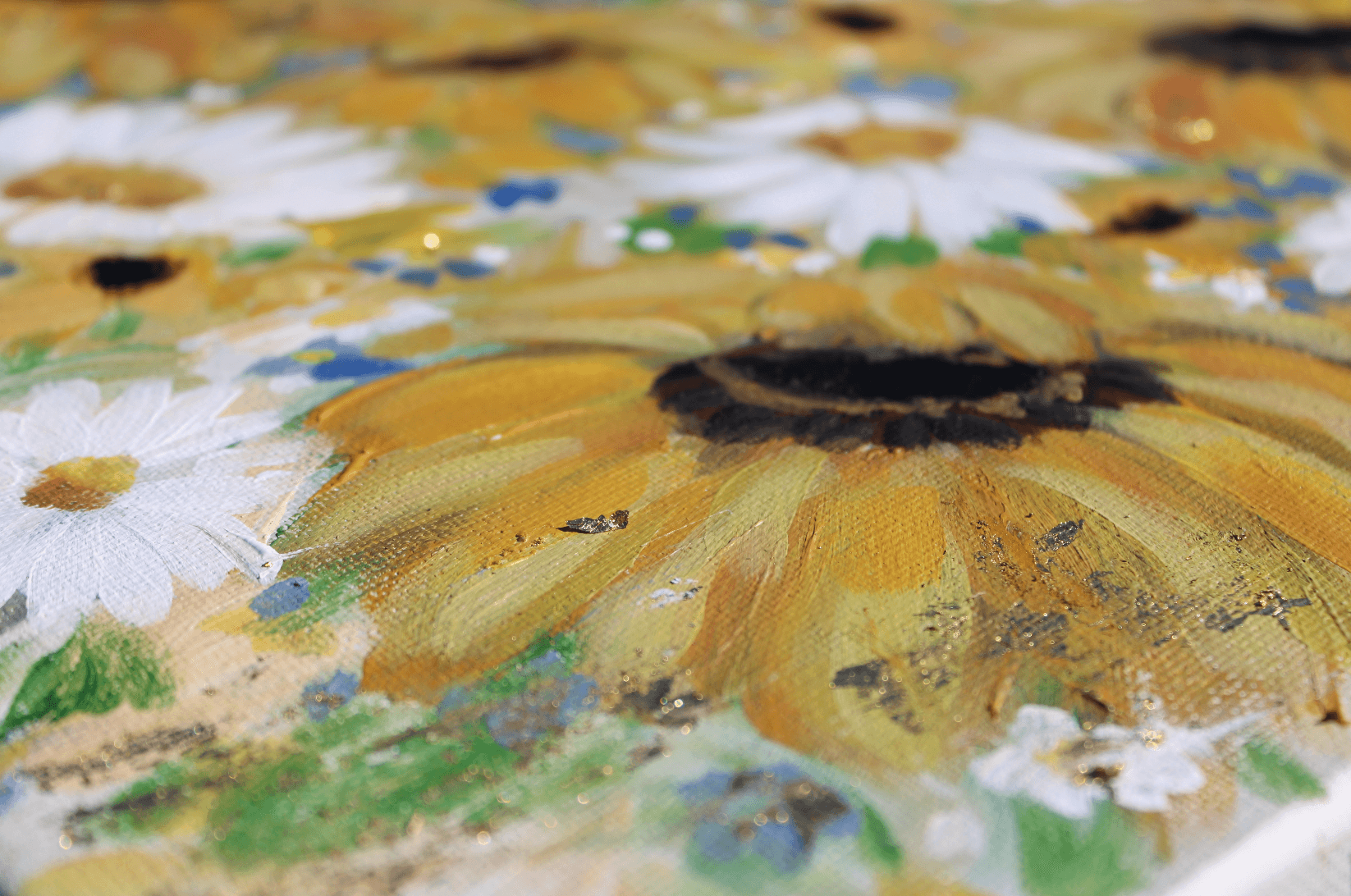 glad you're here co - Wholesale Painting/Drawing - Sunflower and Daisies Abstract Original Painting Acrylic5