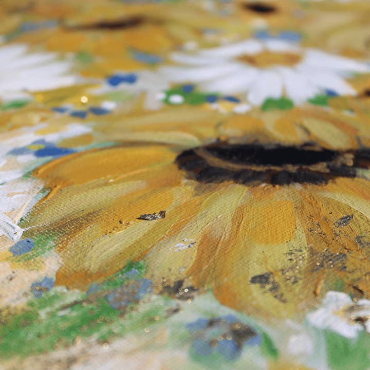 glad you're here co - Wholesale Painting/Drawing - Sunflower and Daisies Abstract Original Painting Acrylic5