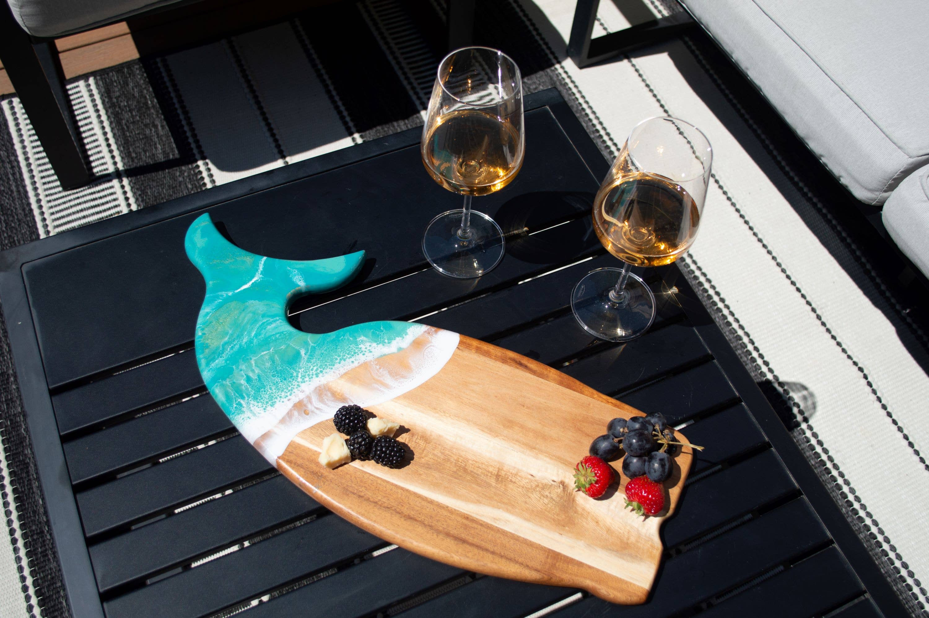 Lynn & Liana Designs - Wholesale Cheese Board - Resin Whale Charcuterie Board with ocean waves - NO TARIFFS!7