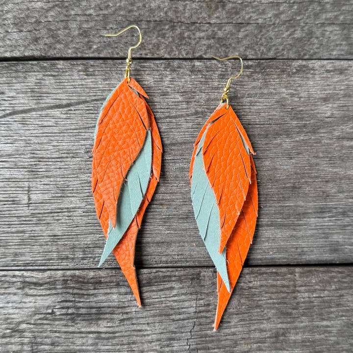 Vinger af en engel - Orange + Mynte Salvie - Læderøreringe for engroshandel hos Be Like Missy