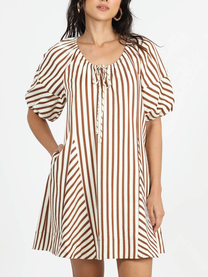 Sierra Randig Enkel Skiftklänning för wholesale av Greylin