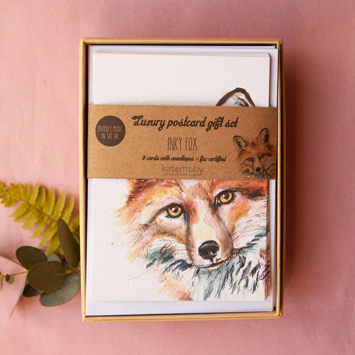 Kate Moby - Wholesale Postcard - Inky Fox Luxury Textured Postcards0