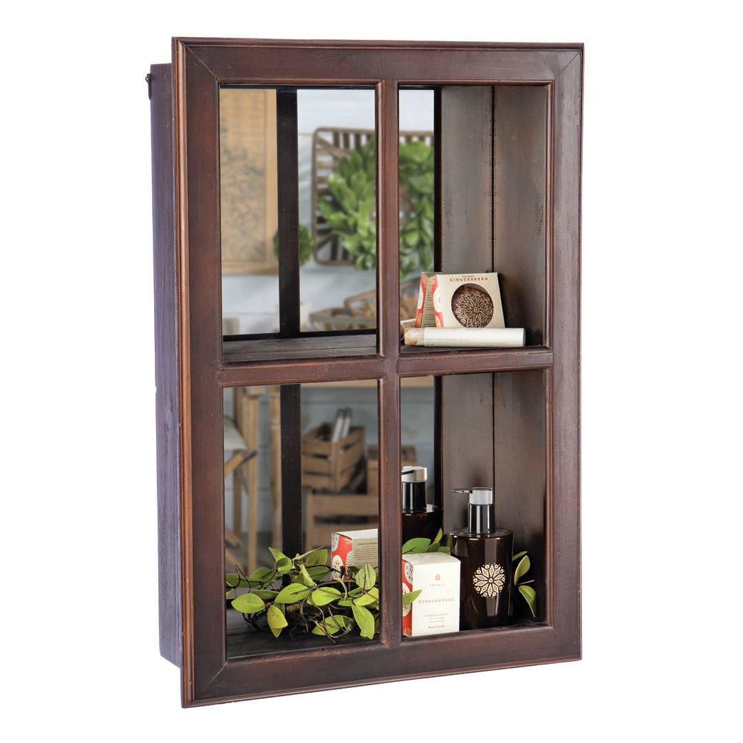 Willow Group - Wholesale Wall Mounted Shelf - RECT WOOD SHELF W/MIRROR1