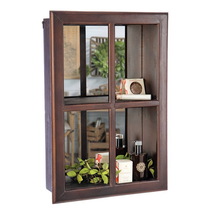 Willow Group - Wholesale Wall Mounted Shelf - RECT WOOD SHELF W/MIRROR1