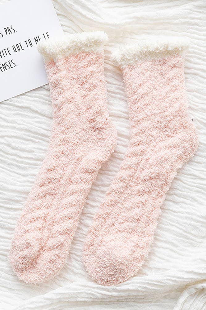 UNISHE - Vente Chaussons chaussettes – femme - Chaussettes de couchage douces antidérapantes et floues d'hiver ACC9923