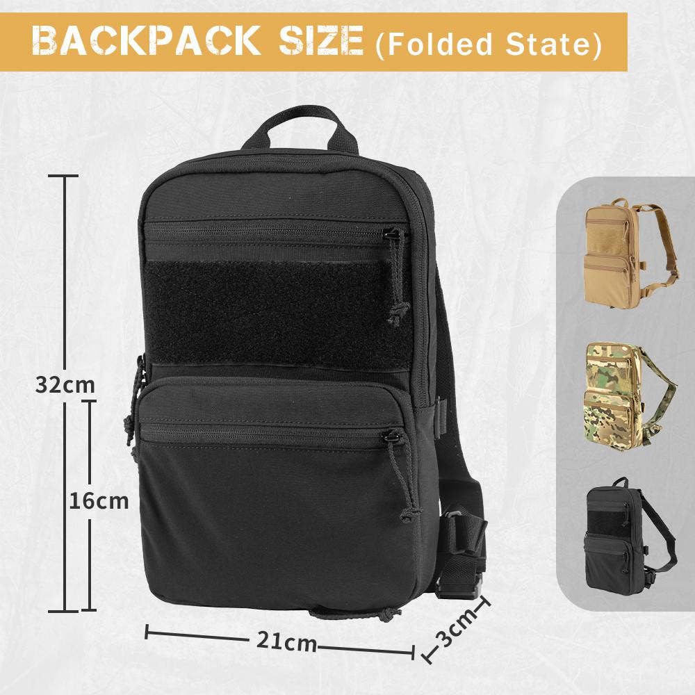 Antarctica Outdoors - Wholesale Backpack - Unisex - Votagoo D3 Flat Pack 2.0 Tactical Expandable Backpack Multi-purposed MOLLE Pack Camo10
