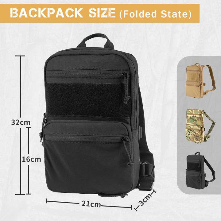 Antarctica Outdoors - Wholesale Backpack - Unisex - Votagoo D3 Flat Pack 2.0 Tactical Expandable Backpack Multi-purposed MOLLE Pack Camo10