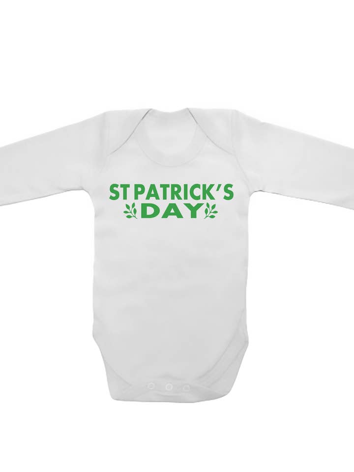 St Patrick's Day - Long Sleeve Baby Vests for wholesale by Little Ratbag