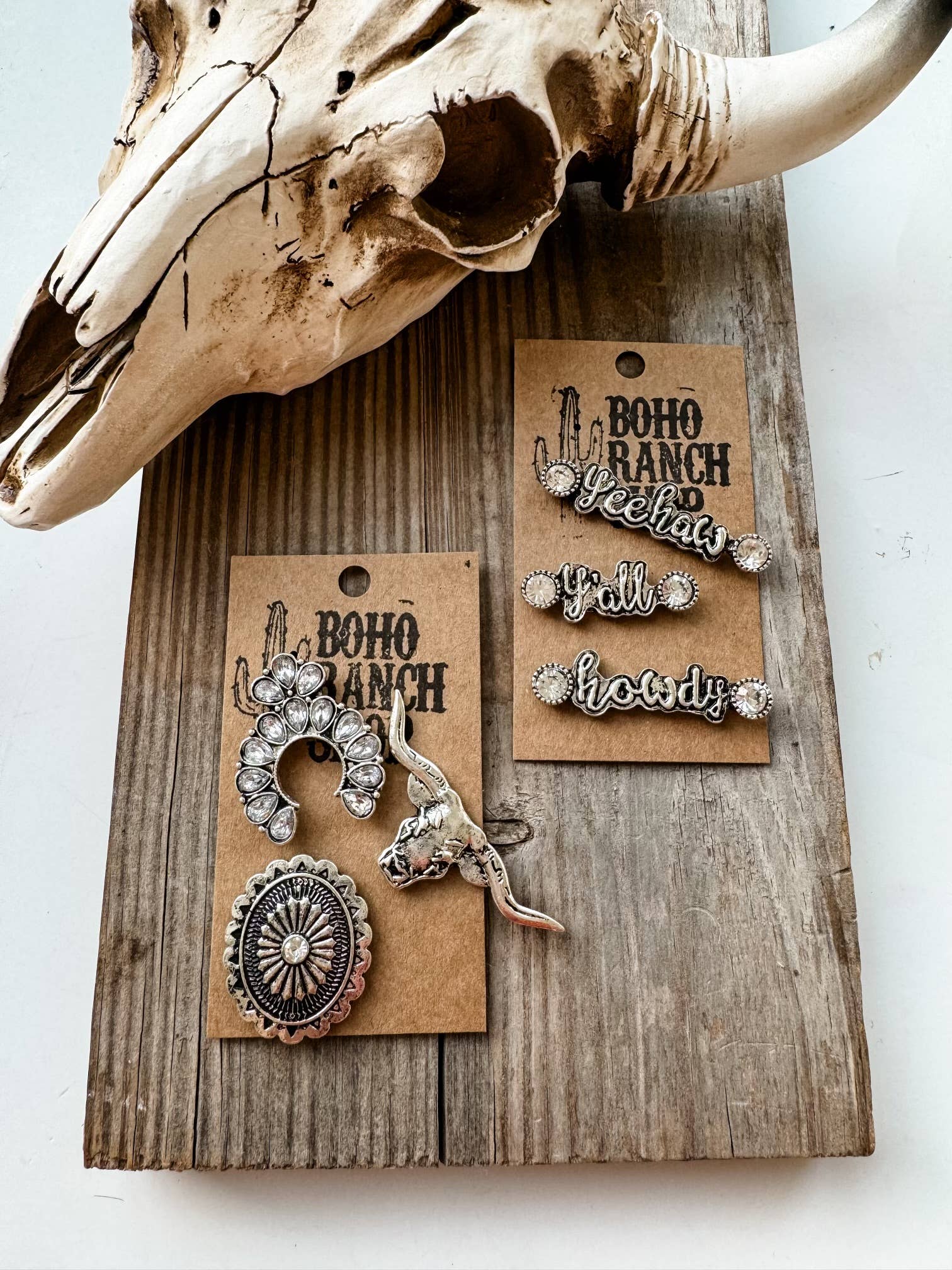 Boho Ranch Shop - Vente Accessoire pour chapeau – femme - Casquette de camionneur western - Set d'épingles magnétiques pour chapeau8