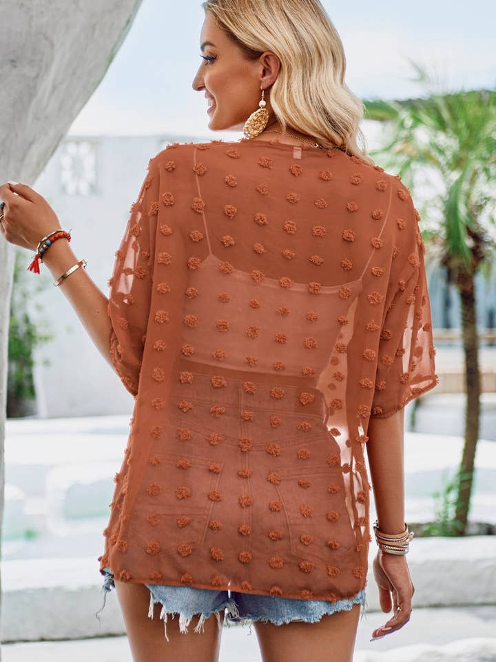 NINEXIS - Wholesale Blouse - Women's - CWTBLS1149_SUMMER CASUAL HAIRBALL THIN CARDIGAN TOP