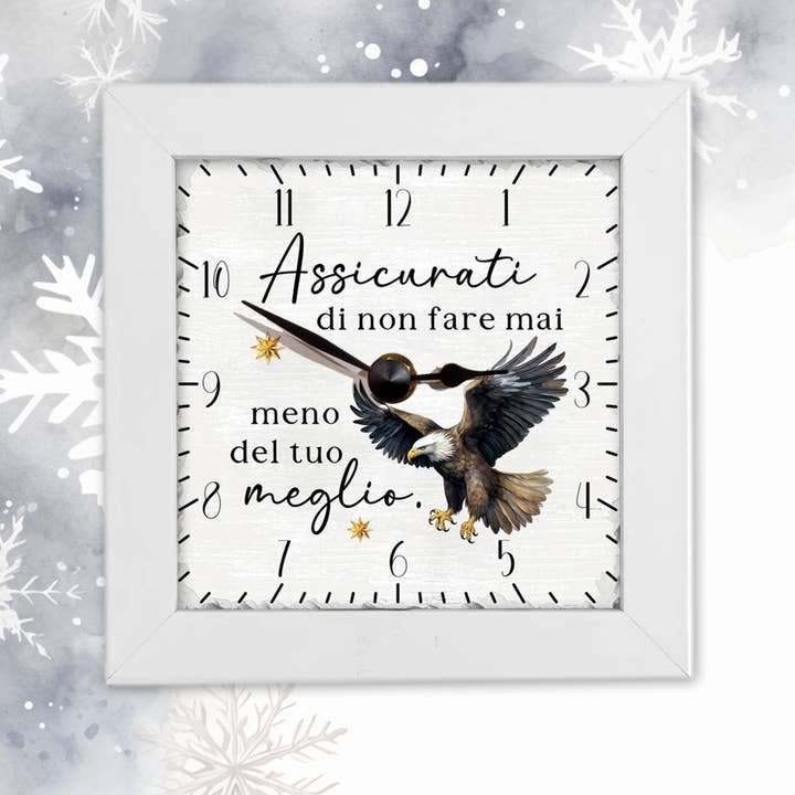 Desuite - Vente Horloges murales - Cadre carré avec horloge et phrase5