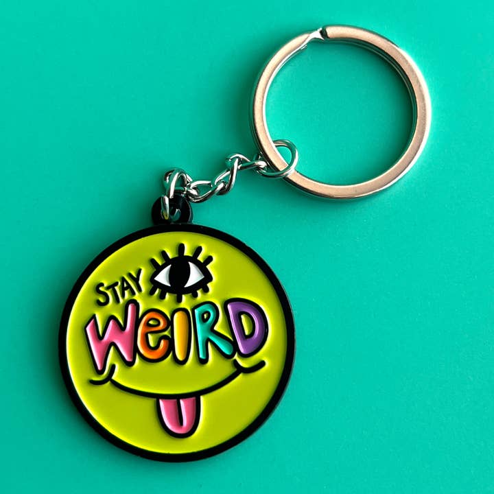 Keychain - Stay Weird for wholesale by Wokeface