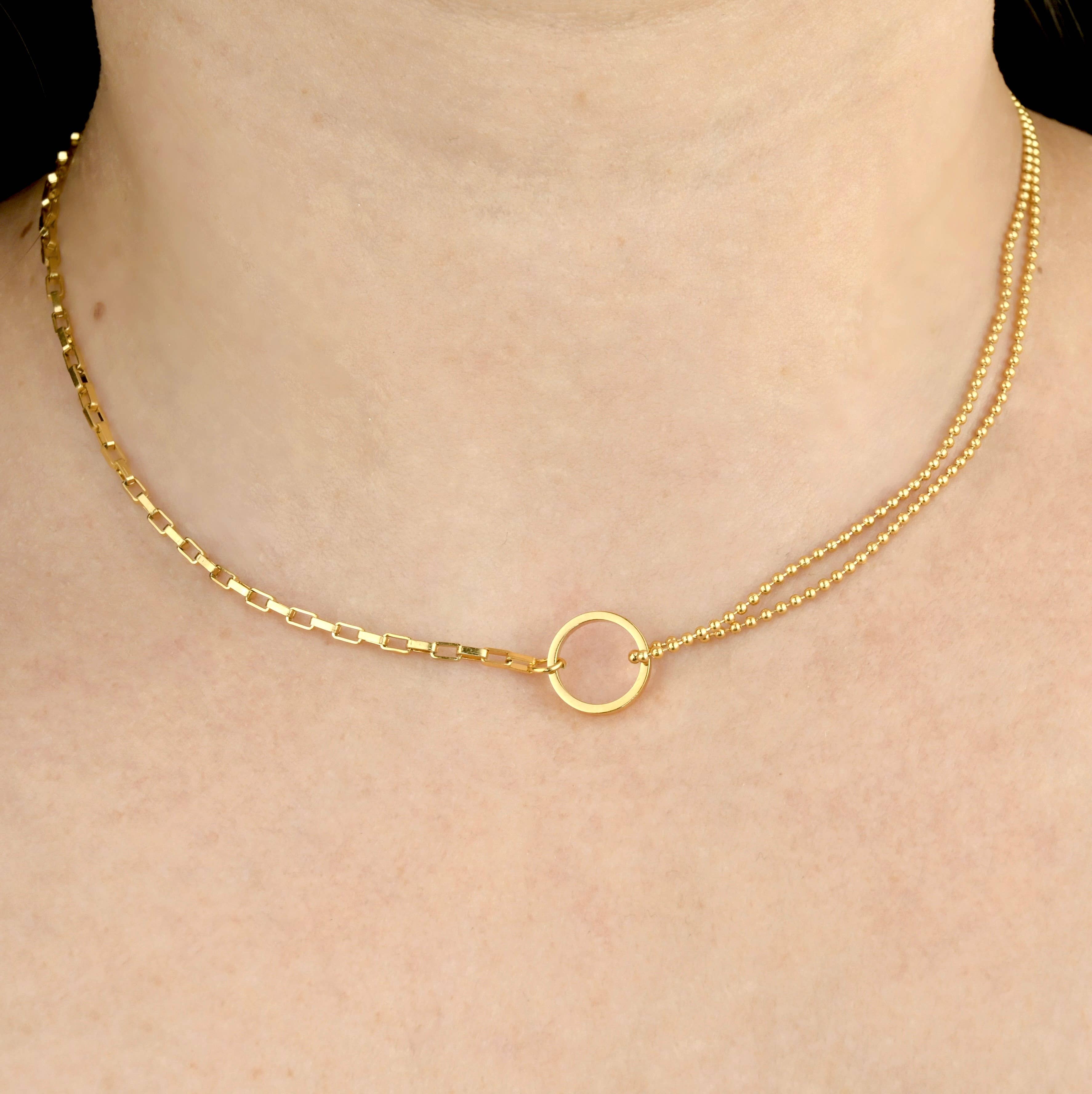 Blueyejewelry - Wholesale Choker/Collar - Circle Link Choker - Waterproof Asymmetrical Circle Choker 3