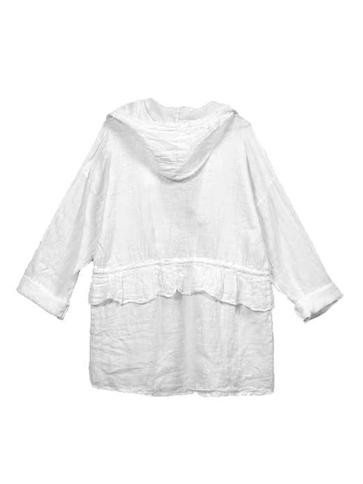 Robe Dani Ruffled em branco por atacado de Caposhie