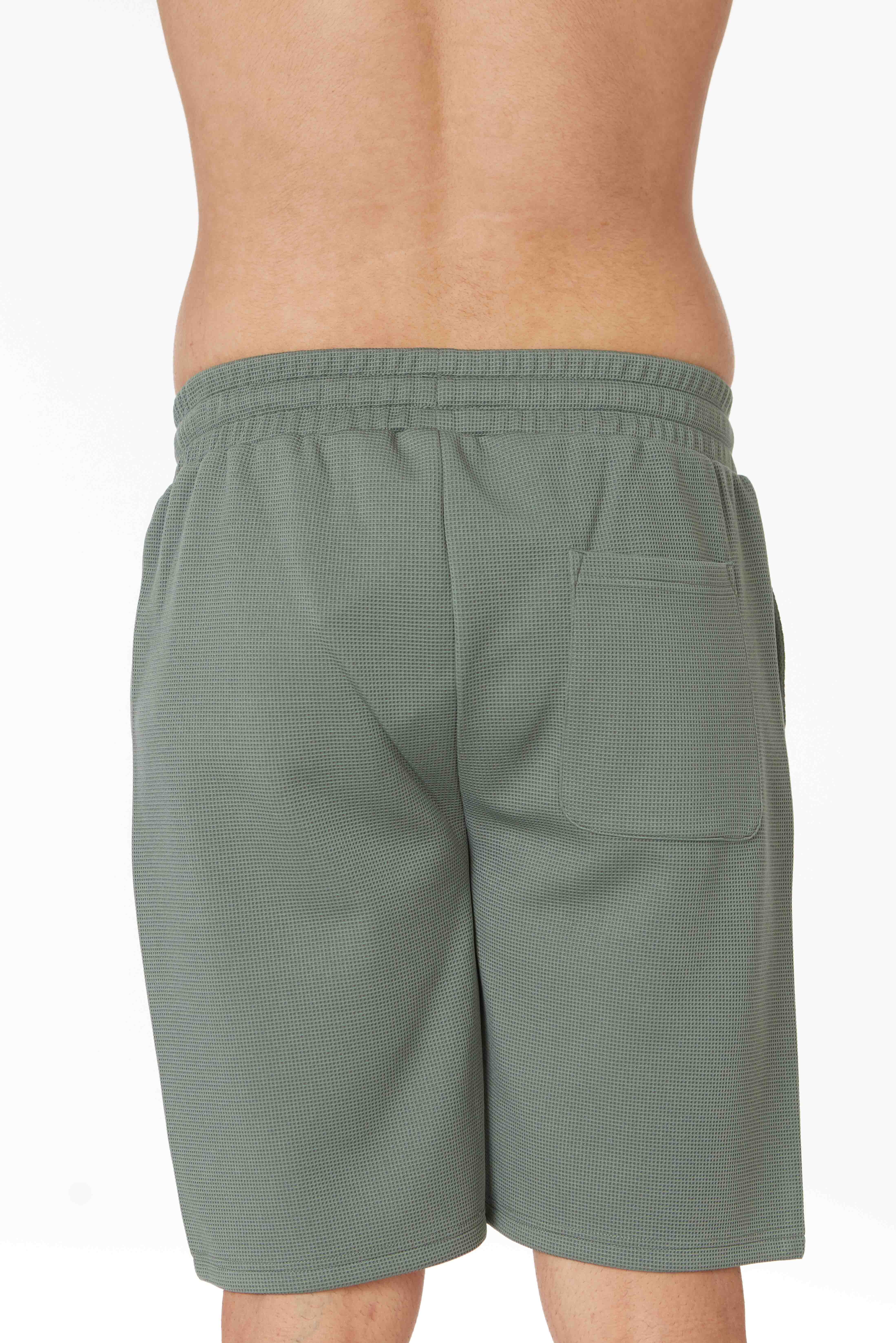 HB-4-88 (VERDE) Pantaloncini Testurizzati a Maglia a Vestibilità Ampia da Uomo in vendita all'ingrosso su Faire2