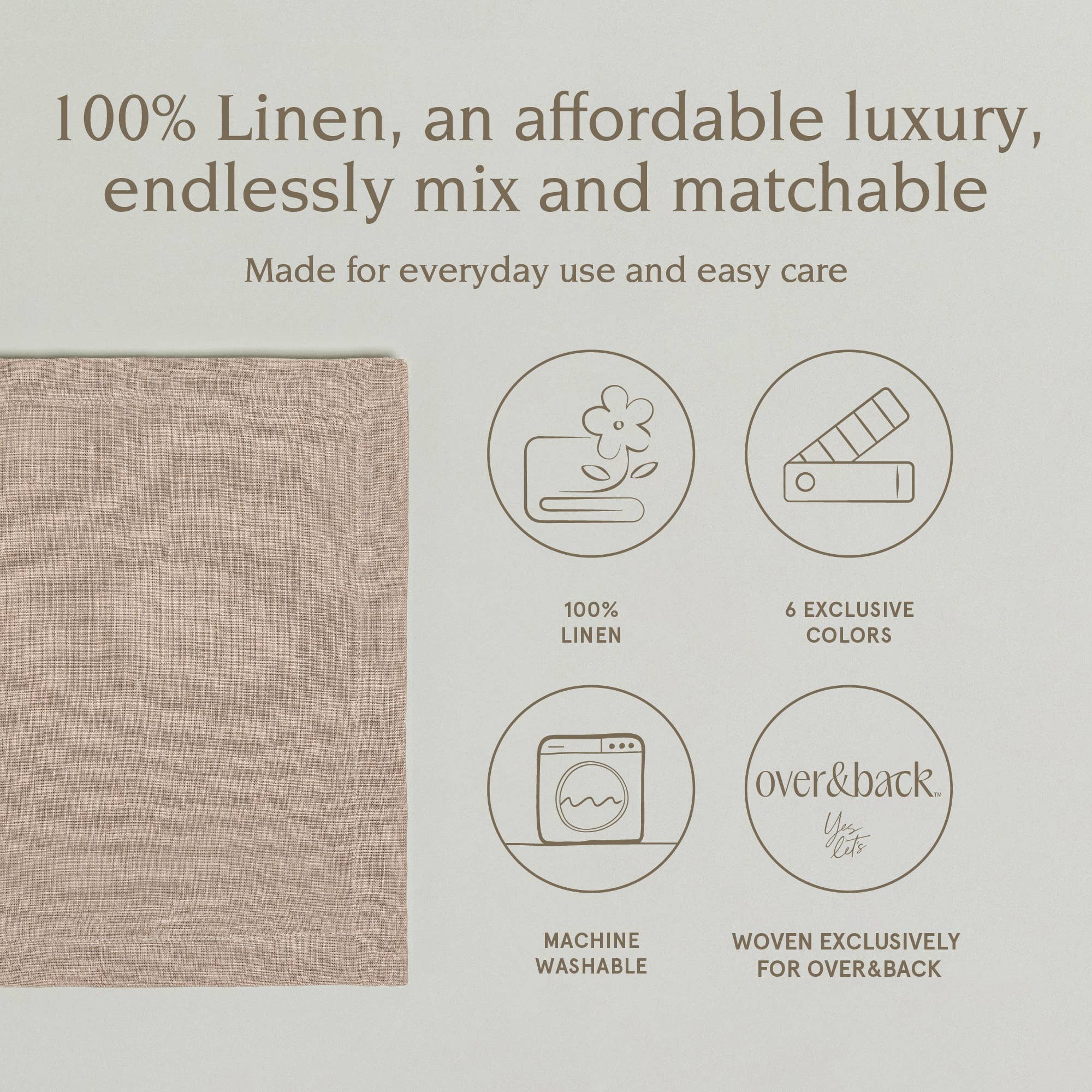 over&back - Wholesale Placemat - 100% Linen Woven Placemats – Perfect For Fall – Set of 46