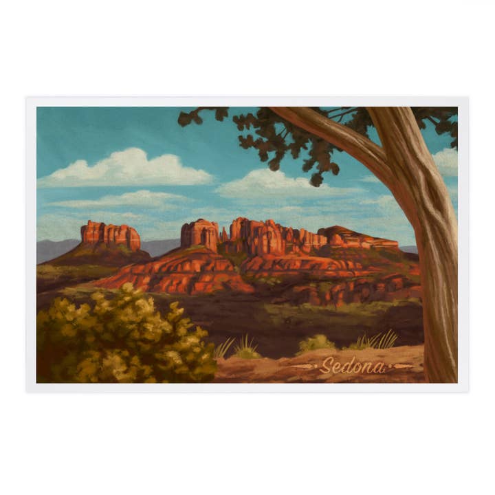 TARJETAS POSTALES PREMIUM Sedona, Arizona, Cañón con nubes para venta al por mayor de Lantern Press