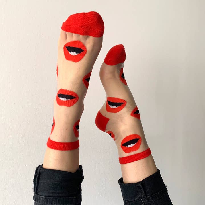 sockette - Wholesale Socks - Women's - Women's novelty socks with red lips0
