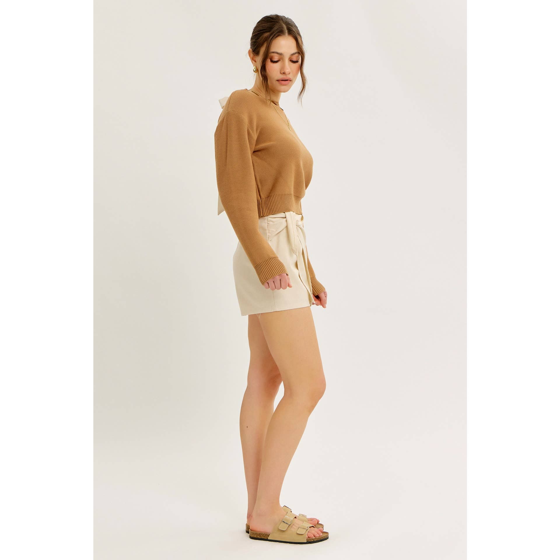 idem ditto – Pulôver - Mulher por atacado – TOP DE MALHA COM LAÇO NAS COSTAS E DECOTE REDONDO EM CONTRASTE13