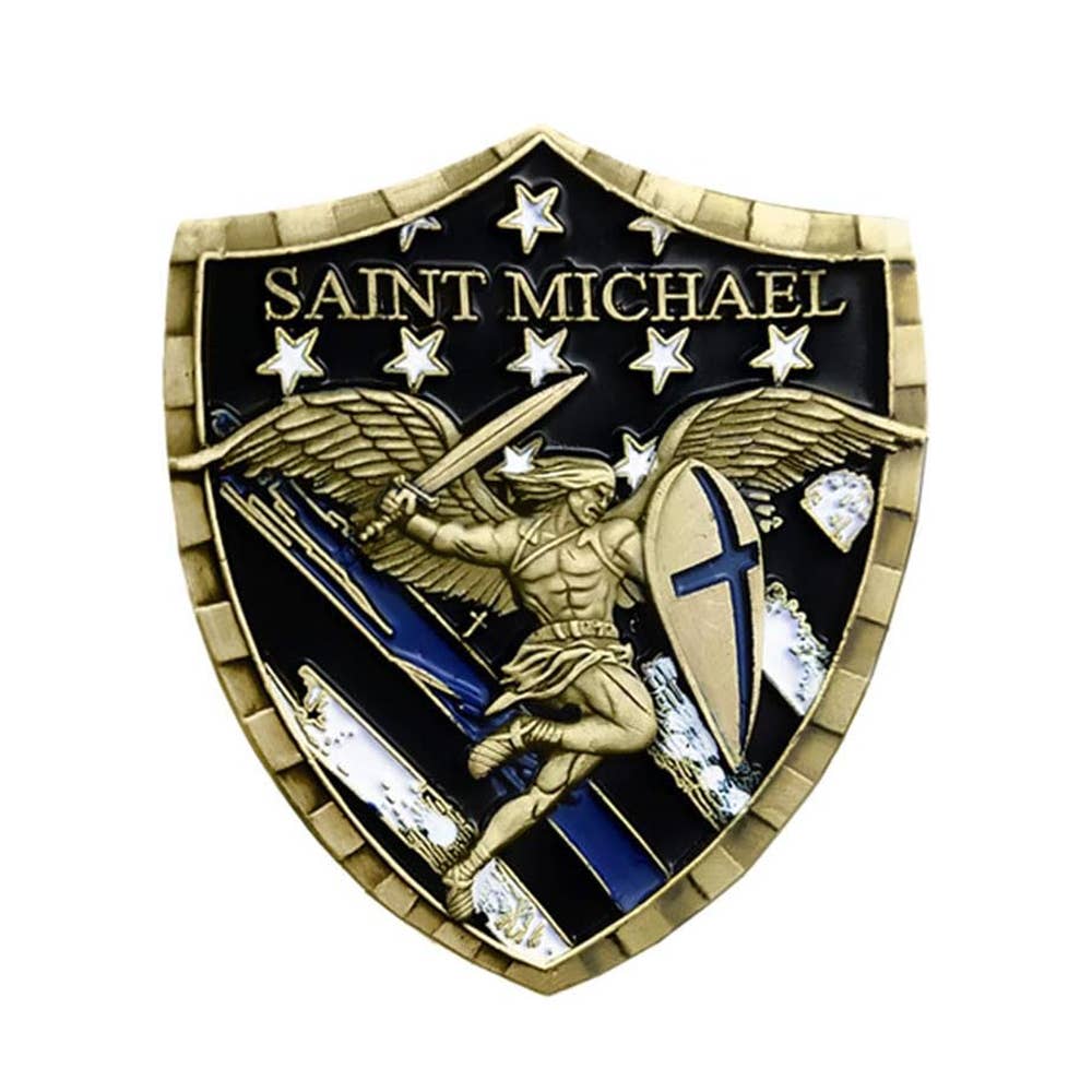 Blinkee.com, LLC - Wholesale Keepsake Coin/Token - Police Officer Saint Michael 3D Commemorative Coin