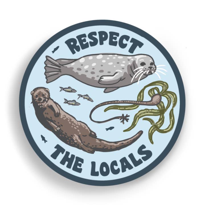 Sticker océanique Respectez les habitants pour la vente par Hissing Mink