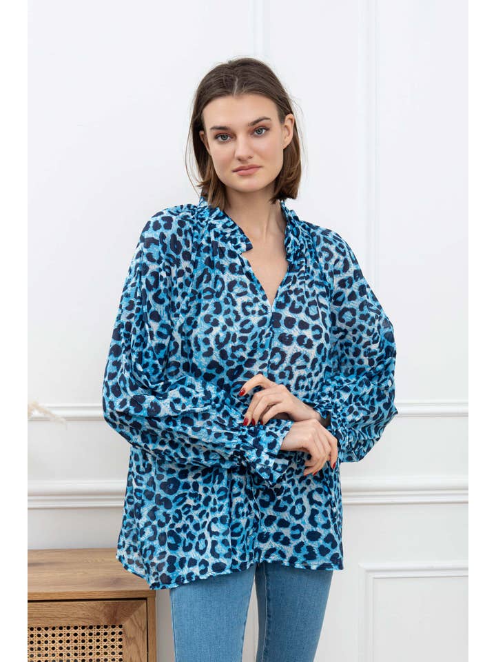 Happy look - Wholesale Blouse – Women’s - Leopard Cotton Voile Blouse6