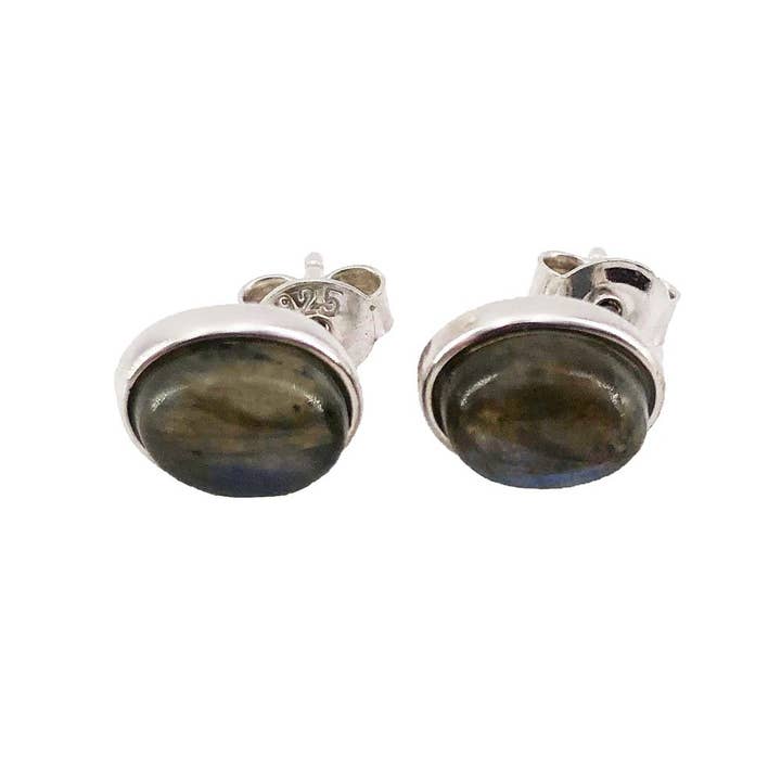 France Mineraux - Wholesale Dangle Earrings - Labradorite “Camille” Earrings - Sterling Silver