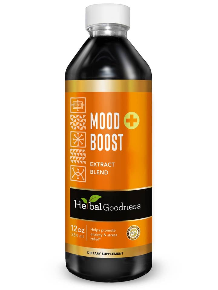 Mood Boost Extract Blend - 12oz Liquid - Natural, Non-GMO - Relaxation, Calm, Mood Support - Herbal Goodness for wholesale by Herbal Goodness