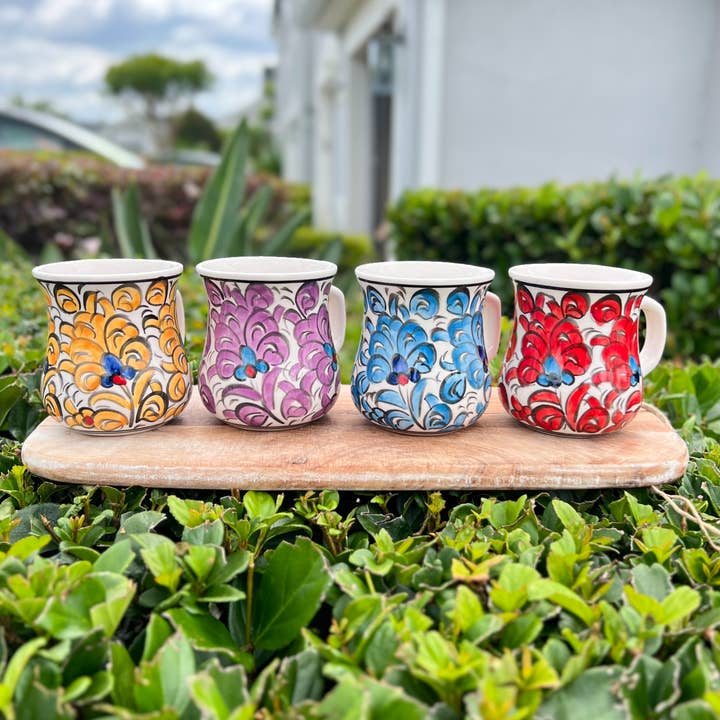 Umays Boho - Wholesale Coffee Mug - Handmade Coffee Mug, Hand Painted Ceramic Mug, Floral Mug5