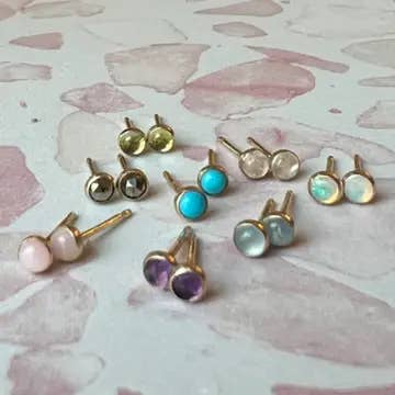 3mm gold-filled cab studs for wholesale by Rachel Pfeffer