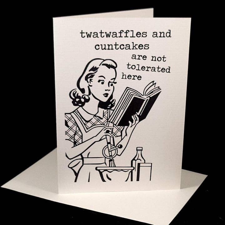 Cleverish Co – Cartão de saudação diária por atacado – Twatwaffles e cuntcakes não são bem-vindos aqui. Cartão engraçado e impróprio1
